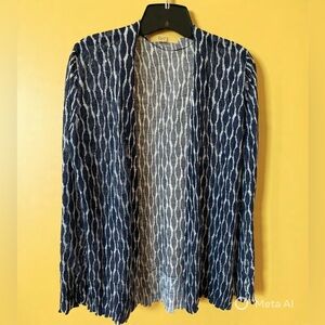 ✨LOFT Navy & White Zebra Print Lightweight Cardigan Sweater XS